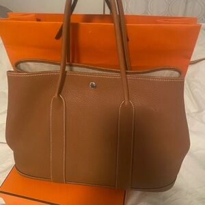 Hermes Tan Leather Tote Bag